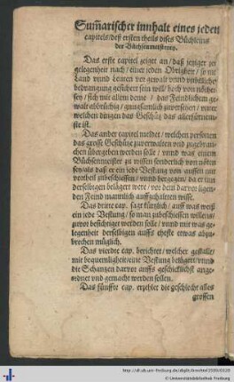 Inhalt deß ersten theils.