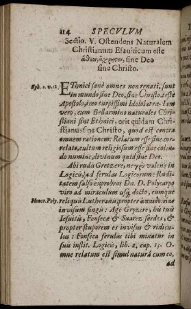 Sectio V. Ostendens Naturalem Chistianum Esauiticum esse ... , fine Deo fine Christo.