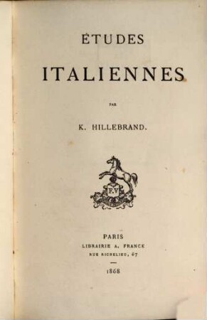 Études historiques et littéraires, 1