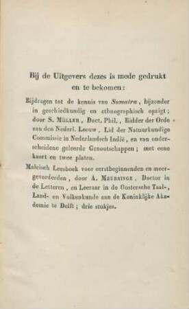 Bij de uitgevers dezes in mede gedrukt en te bekomen: