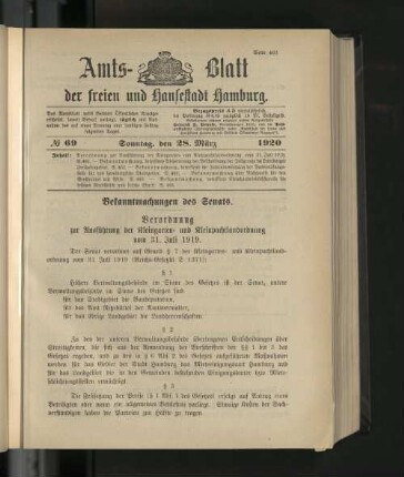 No. 69, 28. März 1920