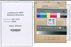 Entnazifizierung Wilhelm Esser , geb. 24.01.1903 (Kontrolleur)