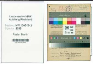 Entnazifizierung Martin Roehr , geb. 29.07.1901 (Schneider)
