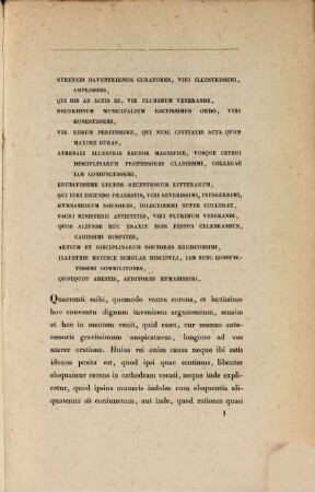 Oratio de litteris antiquis ad instituendam juventutem retinendis