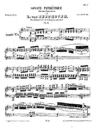 Beethoven's Werke, 131 = Serie 16: Sonaten für das Pianoforte, Erster Band. Sonate (pathétique) : op. 13
