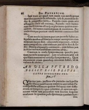 An Ulla Putredo Possit Esse Pestis Causa Efficiens Physica?