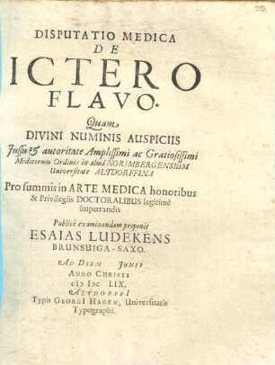 Disputatio Medica De Ictero Flavo