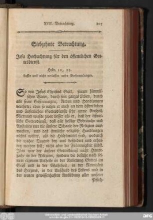 Siebzehnte Betrachtung. Jesu Hochachtung für den öffentlichen Gottesdienst.