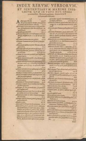 Index Rerum, Verborum, Et Sententiarum ...