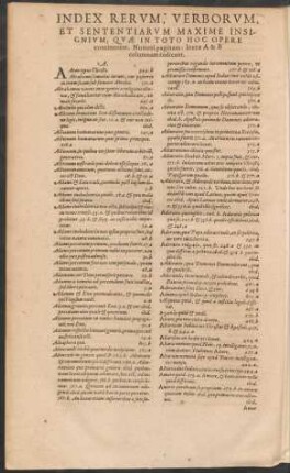 Index Rerum, Verborum, Et Sententiarum ...