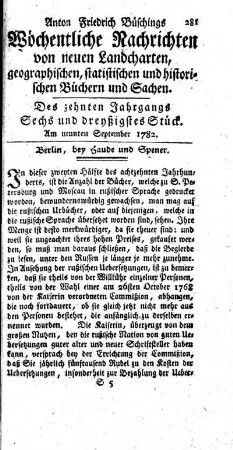 Sechs und dreyßigstes Stück