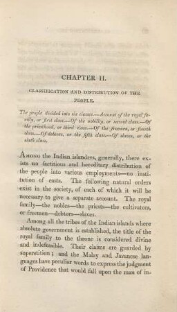 Chapter II. Classification and distribution of the people