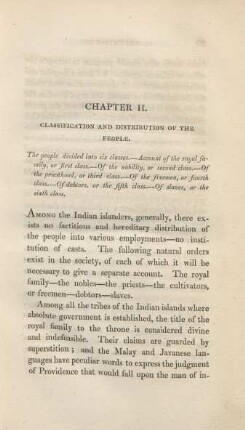 Chapter II. Classification and distribution of the people