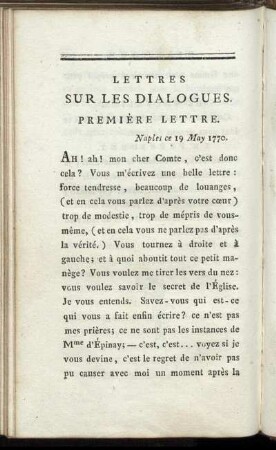 Lettres Sur Les Dialogues.