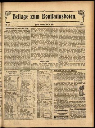 Zweite Ausgabe vom Sonntag, den 03. Mai 1908.