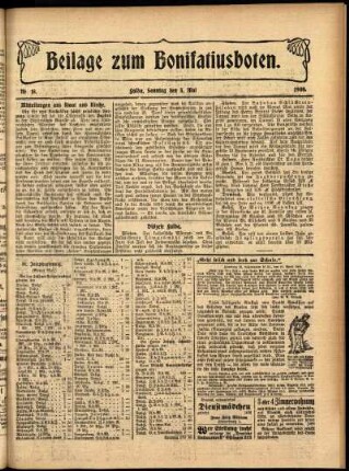 Zweite Ausgabe vom Sonntag, den 03. Mai 1908.