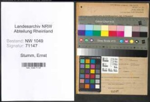Entnazifizierung Ernst Stumm , geb. 13.08.1892 (Ingenieur)