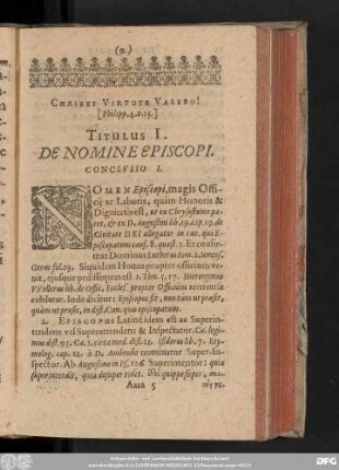 Titulus I. De Nomine Episcopi.