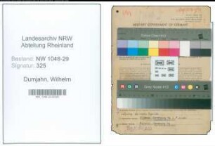 Entnazifizierung Wilhelm Dumjahn , geb. 14.11.1907 (Beamter)
