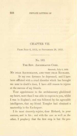 Chapter VII. From July 6, 1853, to September 28, 1853