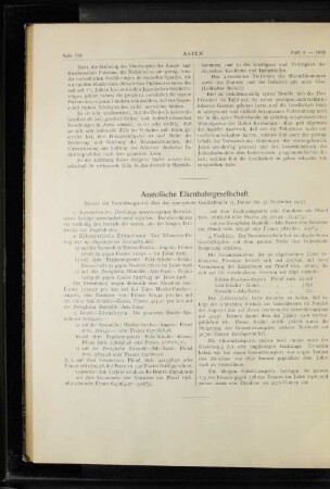 Anatolische Eisenbahngesellschaft.