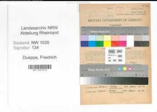 Entnazifizierung Friedrich Dueppe , geb. 18.08.1886 (Verwalter)