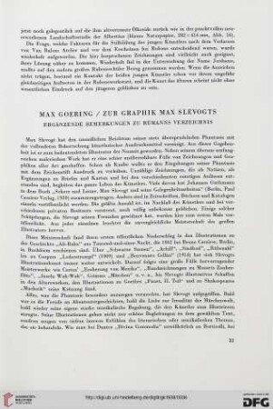 Zur Graphik Max Slevogts: Ergänzende Bemerkungen zu Rümanns Verzeichnis