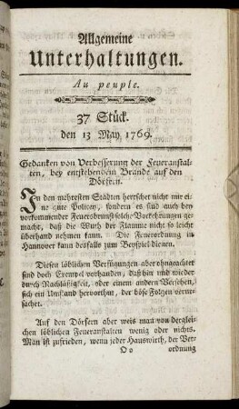 37 Stück. d. 13. May 1769.