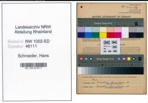 Entnazifizierung Hans Schroeder, geb. 03.12.1908 (Lehrer)
