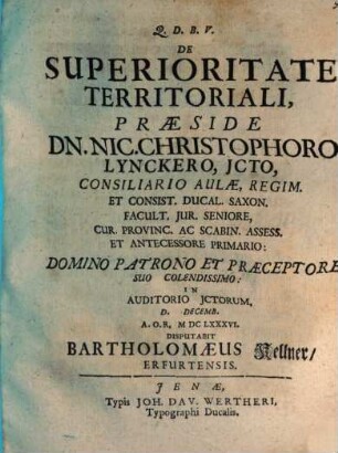 De superioritate territoriali