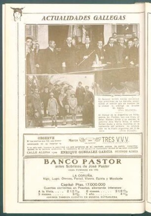 El General Millán Astray nombrado hijo predilecto de La Coruña [Fotografía del acto]