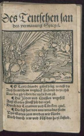 Des Teutschen lan||des vermanung Spiegel.|| ... ||