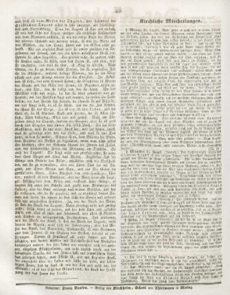 468 Kirchliche Mittheilungen