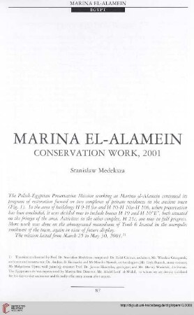 13: Marina el-Alamein : conservation work, 2001