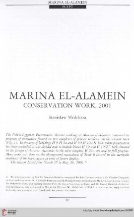 13: Marina el-Alamein : conservation work, 2001
