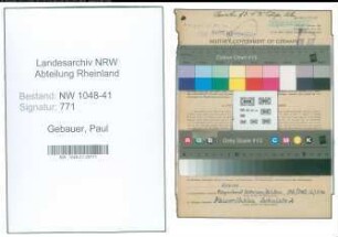 Entnazifizierung Paul Gebauer , geb. 07.06.1921 (Polizist)