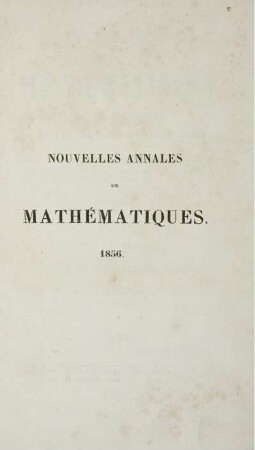 15: Nouvelles annales de mathématiques