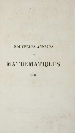 15: Nouvelles annales de mathématiques