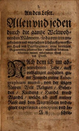 Ethographiae Mundi Pars ..., 2. Malus Mulier. Das ist. Gründtliche Beschreibung I. Von der Regimentssucht der bösen Weiber ...
