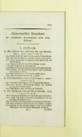 Chronologisches Verzeichniß der vornehmsten Begebenheiten eines jeden Staates