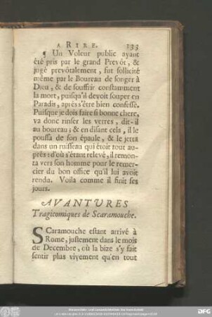 Avantures Tragicomiques de Scaramouche.