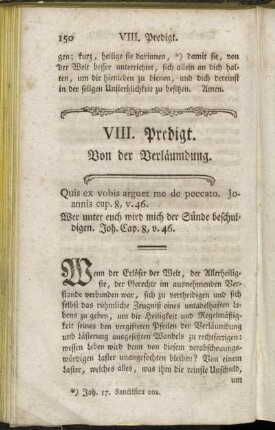 VIII. Predigt. Von der Verläumdung.