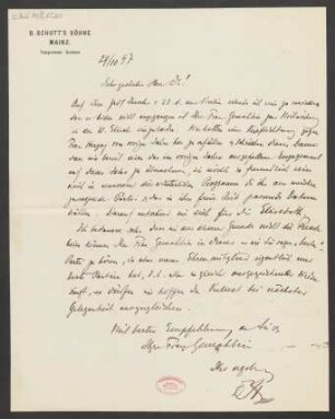 Brief an Albert Wilhelmy : 29.10.1897