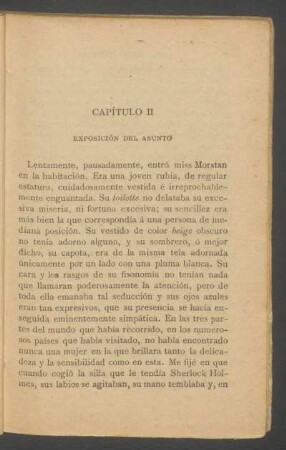 Capítulo II - Exposición del asunto