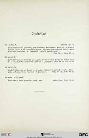 Gobelins (Nr. 249-252)