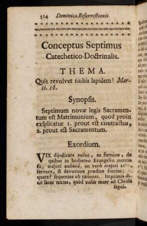 514-521, Conceptus Septimus. Catechetico-Doctrinalis.