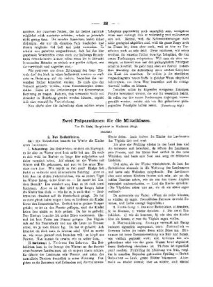 Zwei Präparationen für die Mittelklasse : (Schluss)