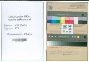 Entnazifizierung Johann Kommerasch , geb. 19.11.1902 (Schlosser)