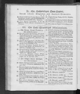 II. Ein Hochwürdiges Dom-Capitul.