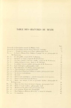 Table de gravures du texte